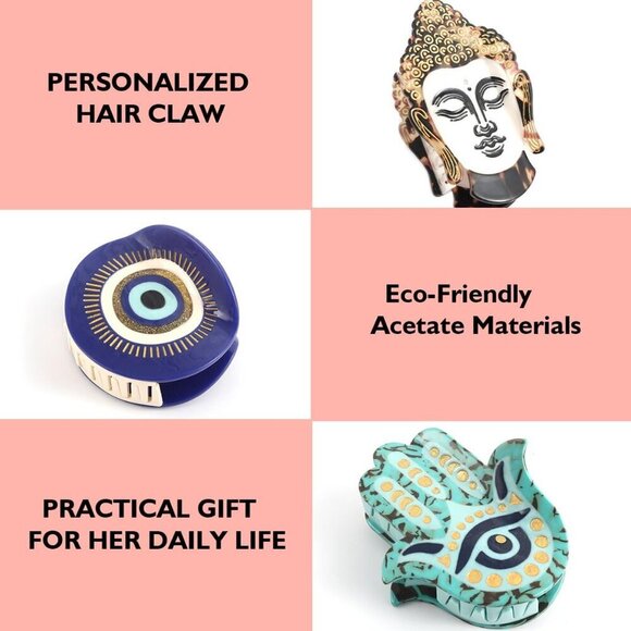Evil Eye Hair Claw Acetate Hair Clip Gift for Women Stylish Hair Accessory main image 6